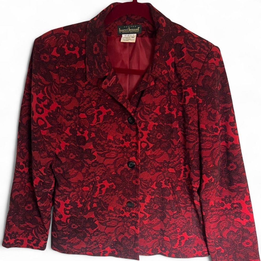 Harve Benard Red Floral Blazer
